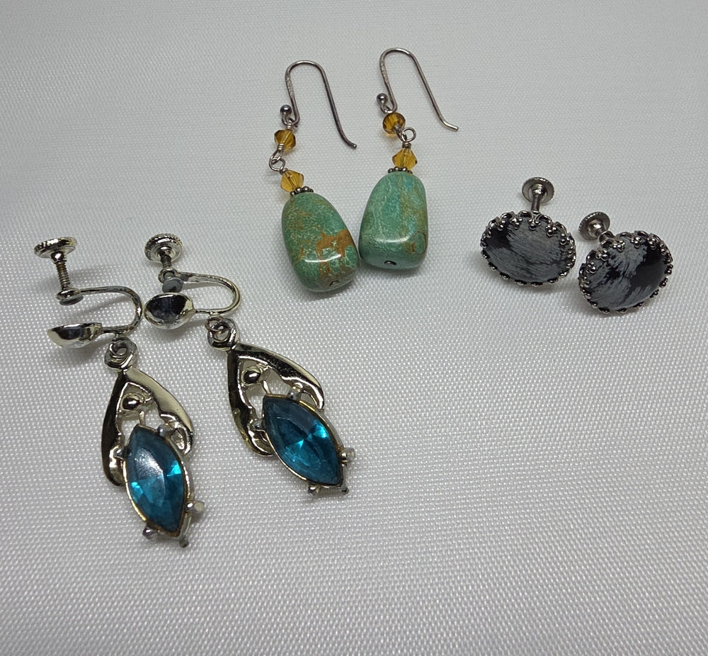 Lot Of 3 Silver Earrings
